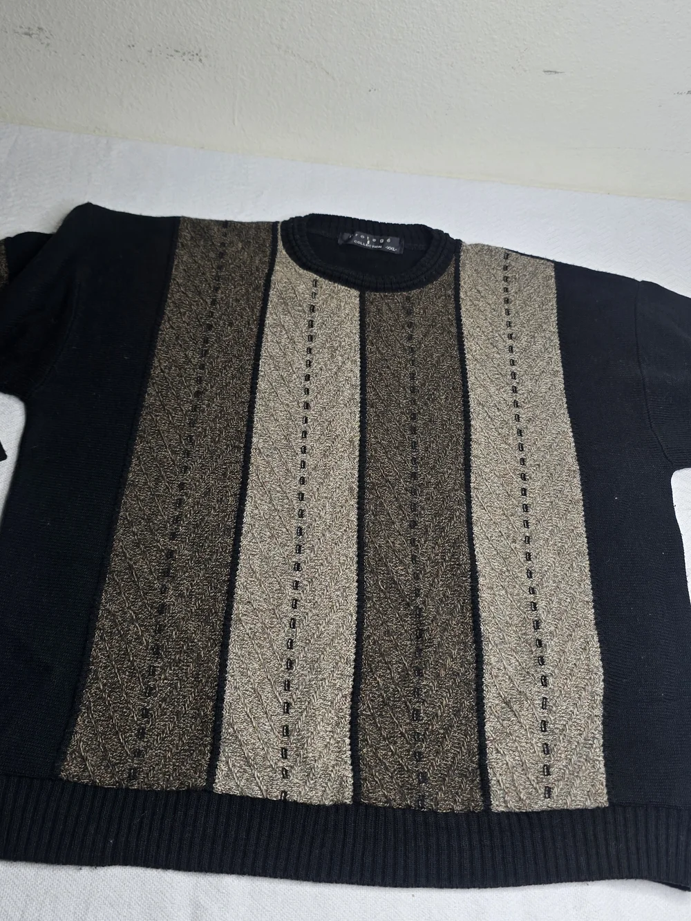 Protege Collection Men's Textured Knit Sweater Black Brown Size XXL